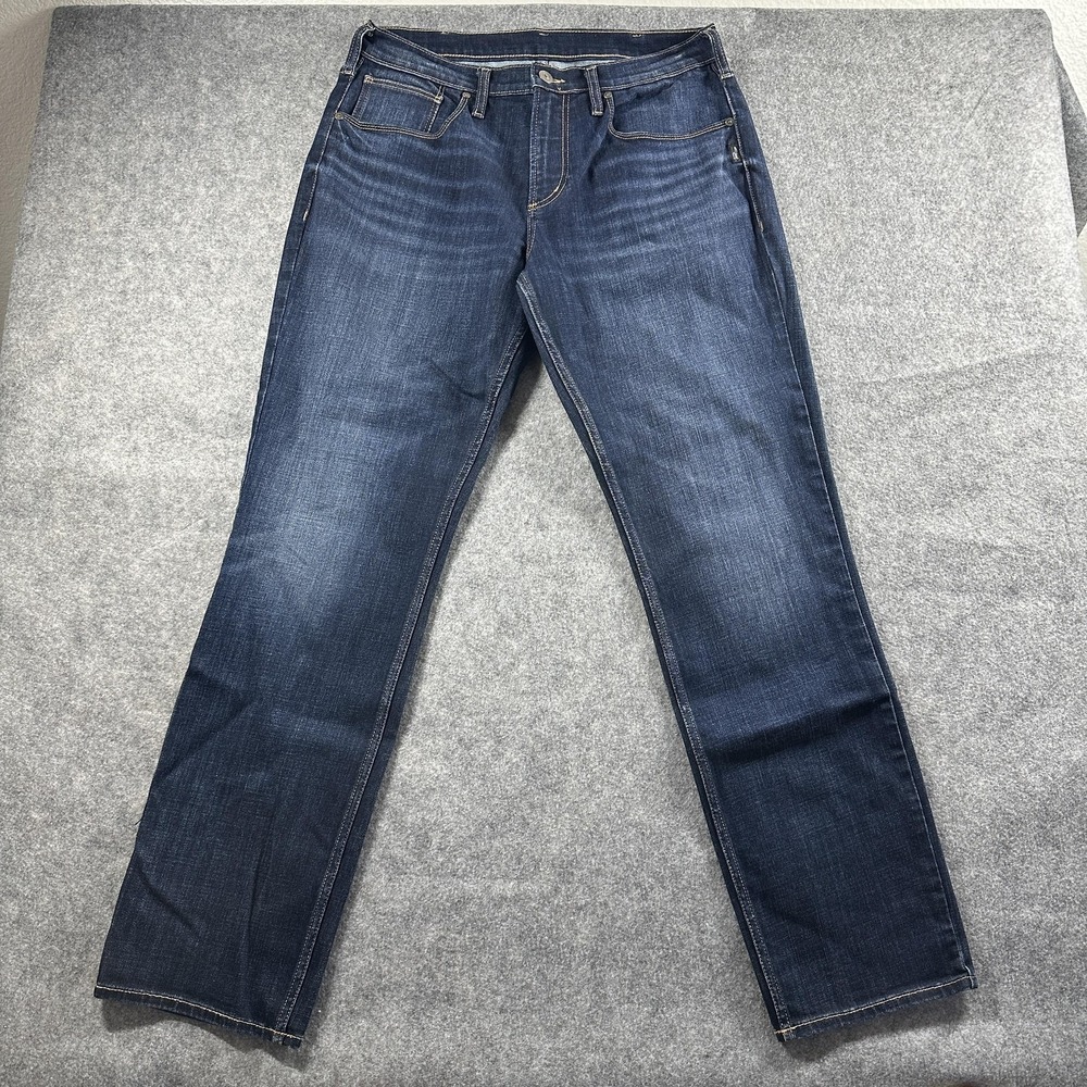 Silver Jeans Co Machray Mens 34x32 Dark Wash Straight‎ Leg Denim M77427 Sample
